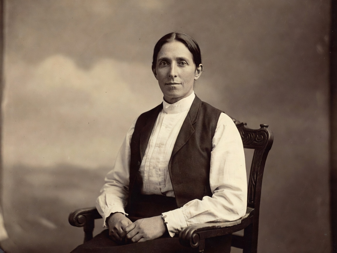 Restored antique photograph of a person