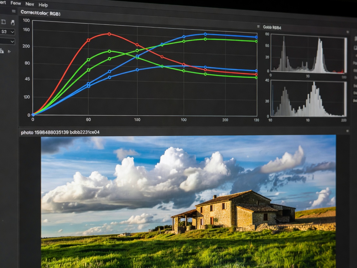 Software showing colour correction curves